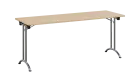 SLC 180 chrom skládací jednací stůl 1800x600, deska 25 mm, podnož chrom, deska bříza světlá